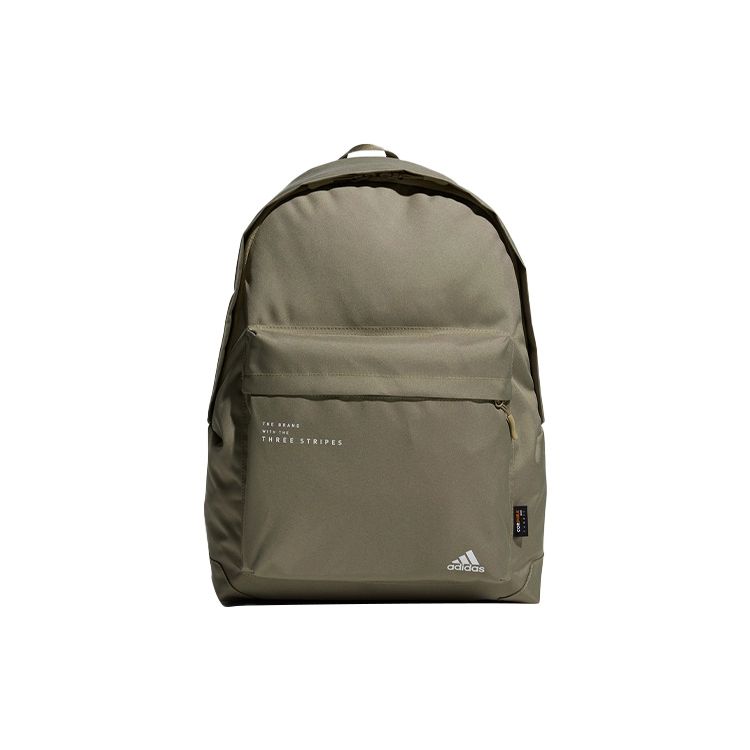 Adidas Recycled Material Large Capacity Zipper Backpack Unisex Backpacks Army-Green GV3402 Army Green
