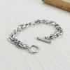 Vnox Rock Punk Doube Chains Bracelets for Men, Never Fade Stainless Steel Cuban O Chain Wristband Jewelry, 19/21cm