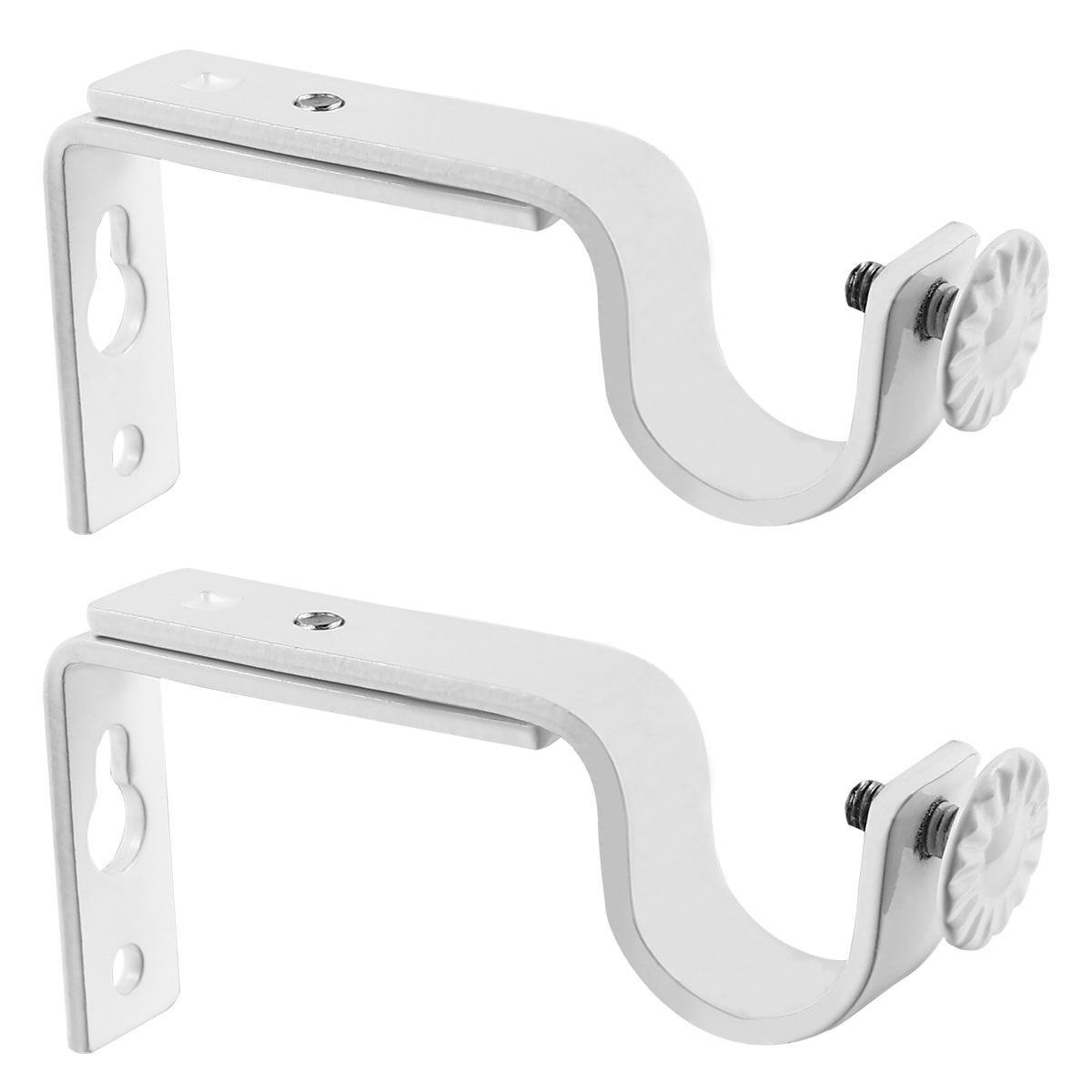 

2 Pcs Heavy Duty Iron Curtain Rod Bracket Sturdy Vintage Style Drapery Holder Easy Install Pole Mounting Holder Home Decor Room белый