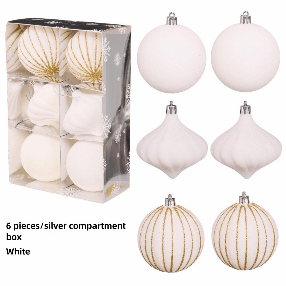 6Pcs/Box Plastic Christmas Hanging Balls DIY Christmas Hanging Ornament  Home Party