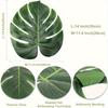 12/20pcs Large Artificial Tropical Palm Leaves, Faux Safari Leaves Monstera Fake Leaves,  Party Jungle Beach Theme Decorations