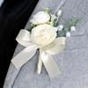 Wedding Flower Wrist Corsages Boutonniere for Bride Groom Natural Looking Artificial Rose Flower for Special Occasion