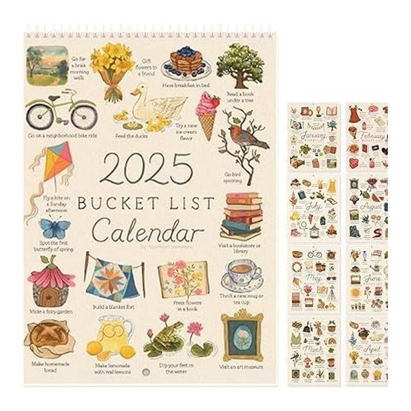 Calendario inventario 2025, carta spessa, elenco cose da fare e note, calendario da parete per la pianificazione e l'organizzazione dei regali del Ringraziamento e di Natale, programma di inventario
