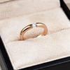 New European & American Style Titanium Steel Single Diamond Ring - Fashionable & Trendy Women's Jewelry