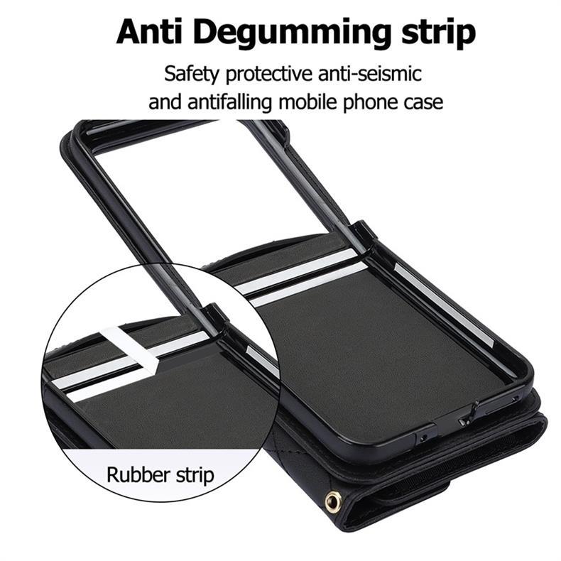 Suitable for Moto Razr 60 phone case, crossbody foldable accordion case, Samsung Z Flip7 card holder, XFlip