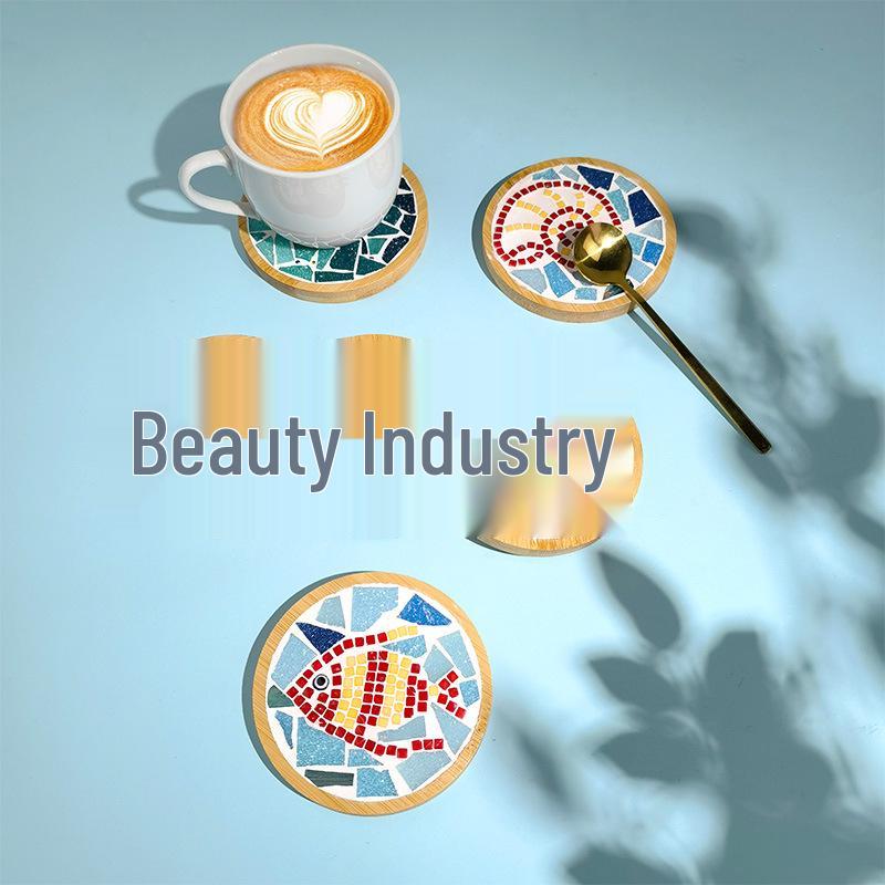 DIY Large Mosaic Coaster Kit: Creative Glass Sticker Pack for Adults & Kids