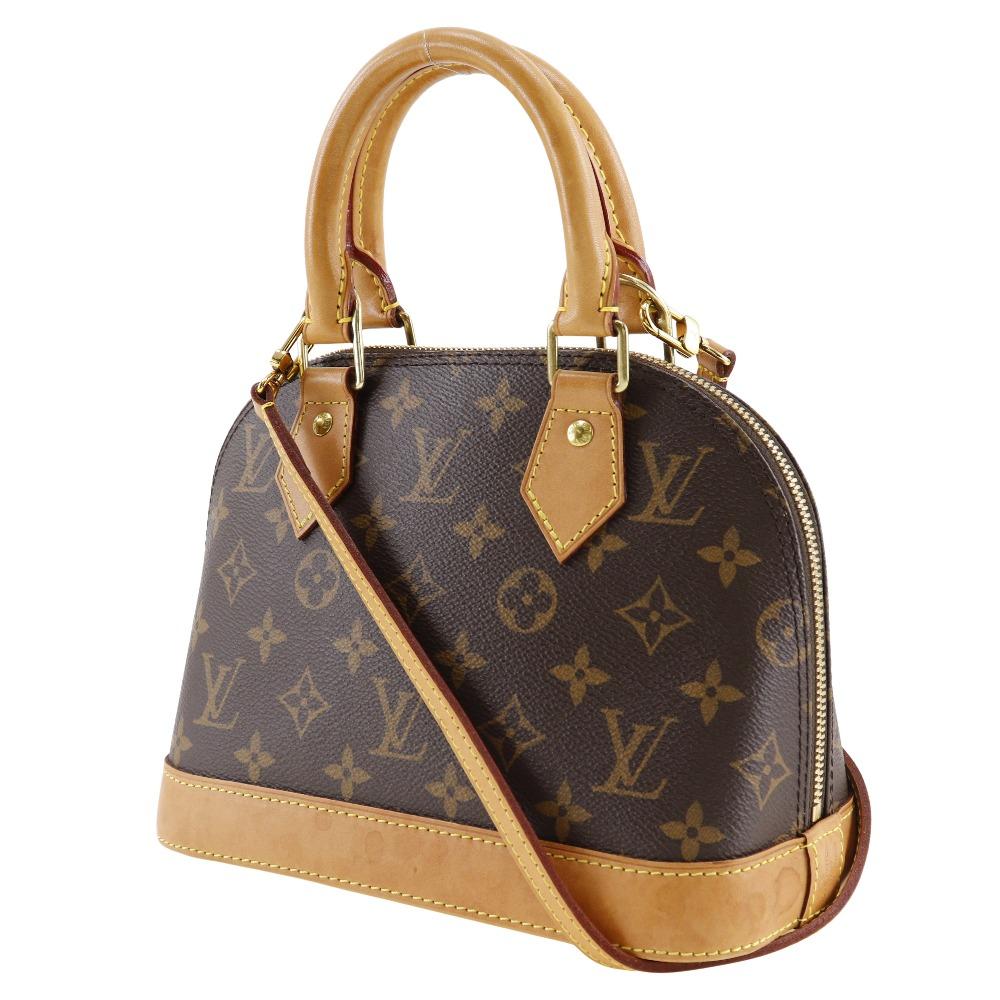 Louis Vuitton Alma BB Handbag M53152 2WAYShoulder Brown Monogram Canvas Women Used