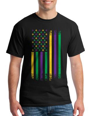 Mardi Gras American Flag Men's T Shirt Carnival Parade