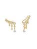 Gold Molten Cascade 925 Silver Bar Climber Earrings E074-09G.