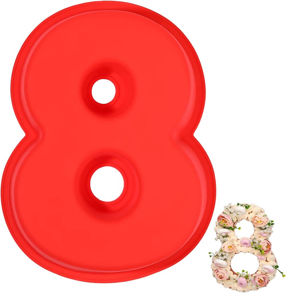 LMETJMA 10inch 3D Large Number Cake Mold 0-9 Digital Silicone Cake Pans Baking Forms for Birthday and Wedding Anniversary JT131