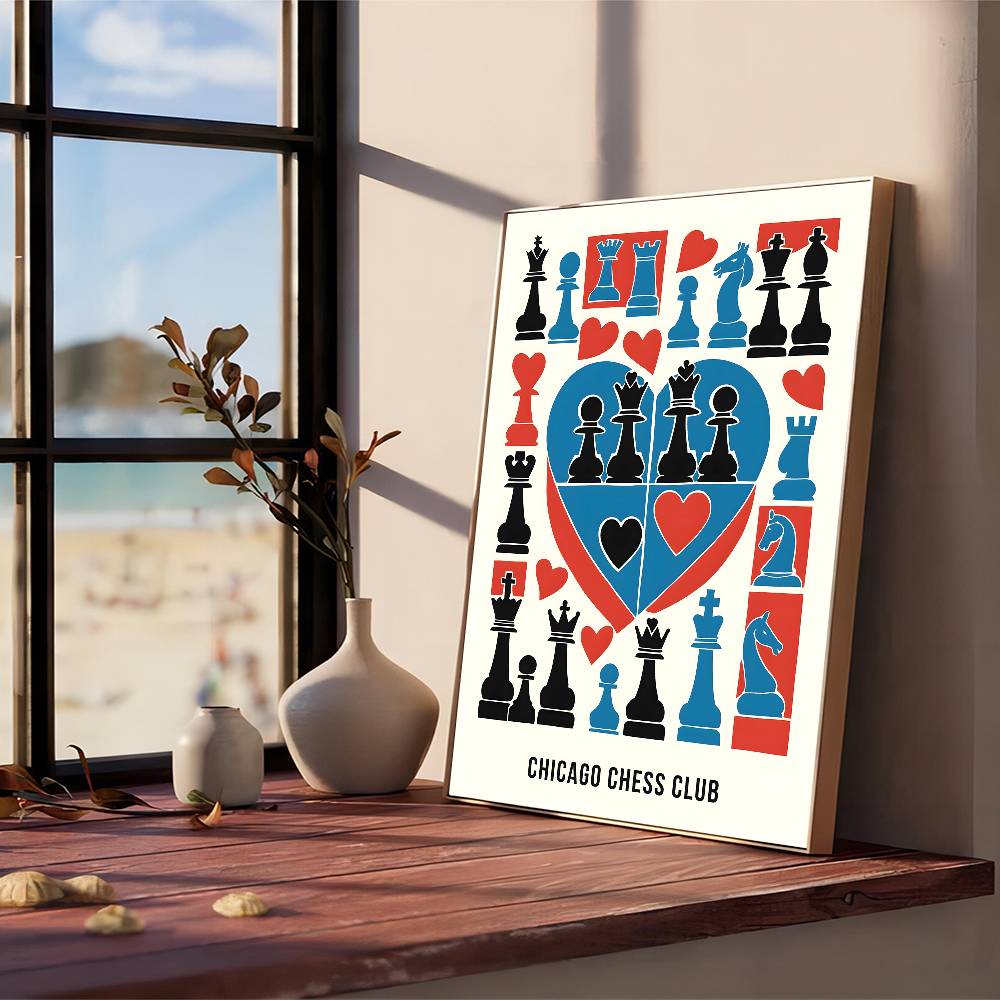 Vintage Classy Chess Classic Movie Whitepaper Poster Retro Kraft Paper Sticker DIY Room Bar Cafe Vintage Decorative Painting