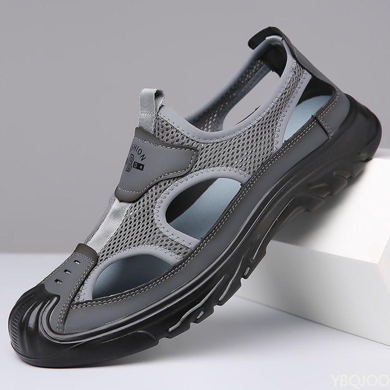 Fashion Men Breathable Sandals Outdoor Mesh Men Shoes Hollow Antiskid Sandals Beach Sandals Flats Footwear Zapatillas Hombre 2025