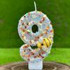 Little Bee Theme Birthday Number Candles Theme Birthday Candles for Cake Numeral Candle Cake Topper with Sequins for Birthday