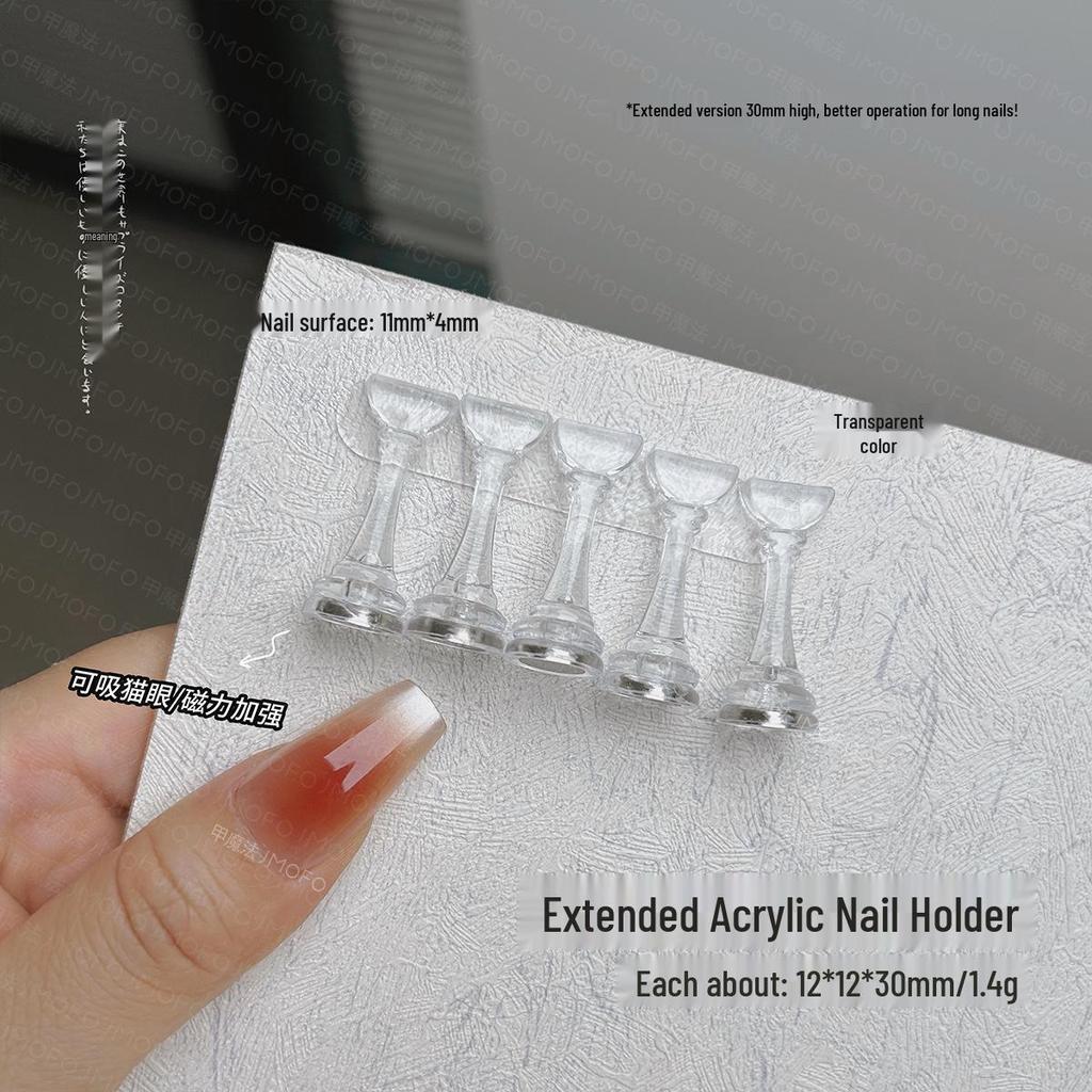 Elevated Manicure Practice Nail Holder - Translucent Pink Display Stand