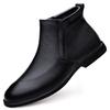 Autumn and winter men's shoes round head casual shoes business leather shoes men's first layer cowhide foot cover winter velvet snow boots men