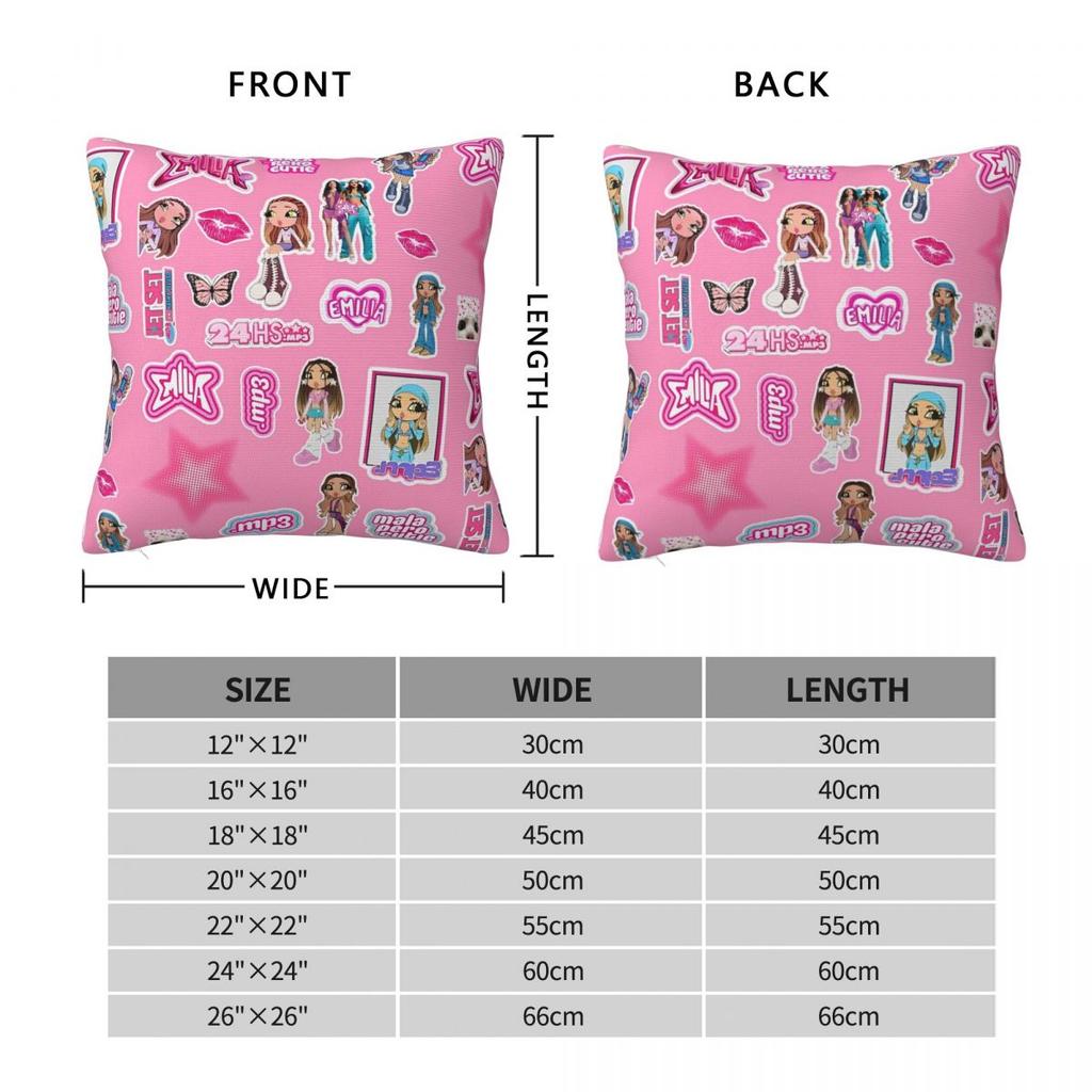Emilia Mernes MP3 Kissenbezug Doppelseitiger Druck Polyester Kissenbezug Dekor Kissenbezug für Sofakissen Zuhause Quadratisch 45*45cm