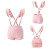 LittleForBig Ruffled Overalls for Adults [Fluffy Ruffles] All-in-One, Elastic Ribbed Material, Pink, Size M