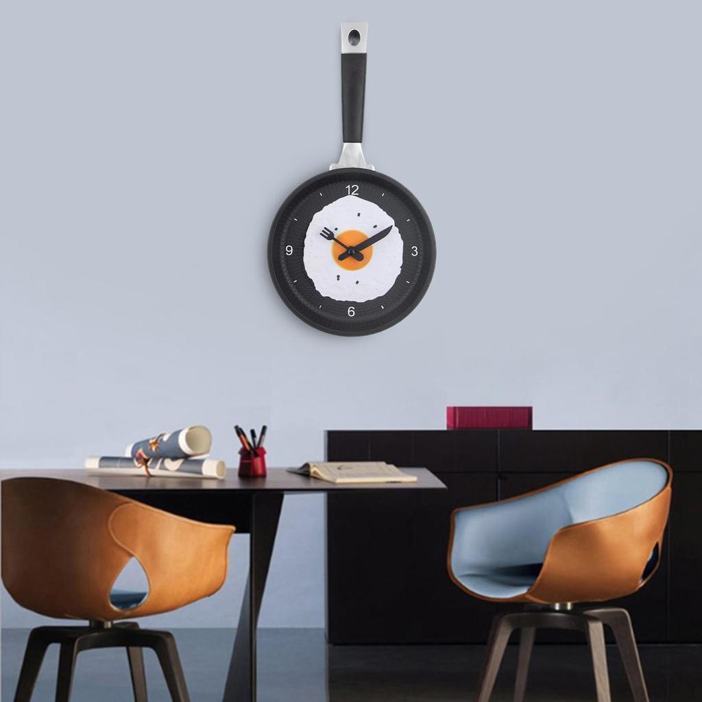 Creative Frying Pan Wall Clock for Contemporary Home Decor