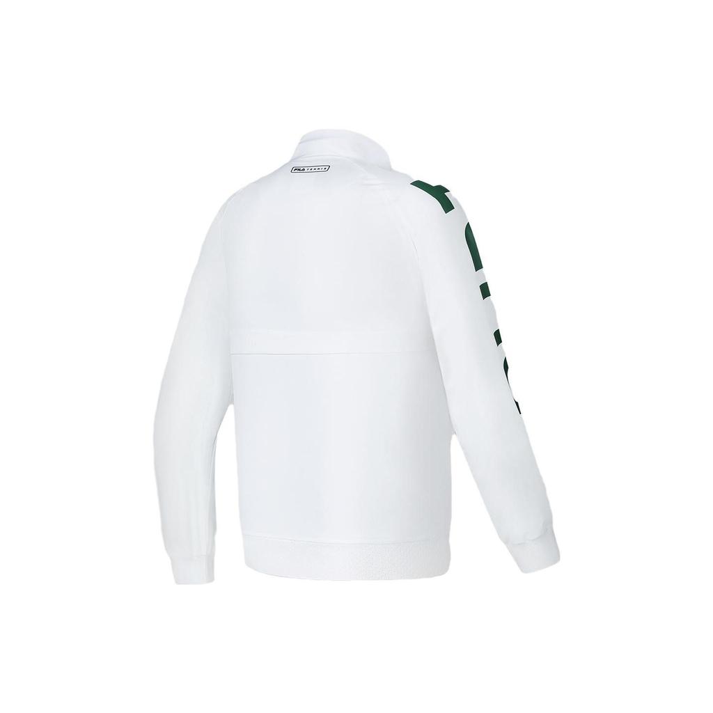 FILA Letter Print Stand Collar Tennis Woven Jacket Men jackets White A11M333707F-WT