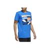 Adidas Neo Alphabet Print Breathable Casual Sport Short Sleeve T-Shirt Men Tops Blue FN6495