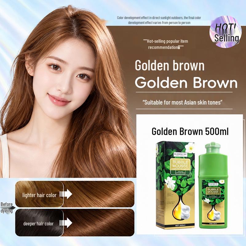 BUBBLE Pao Pao Ran Hair Dye Cream: Natural White Hair Coverage & Pure Plant Essence Care.