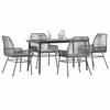 VidaXL Garden Dining Set Cushions 5 Pcs Grey Poly Rattan Glass, Outdoor Dining Set, Furniture of 3334480