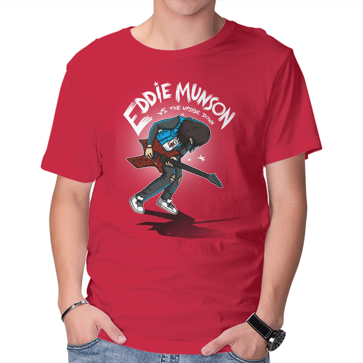 Unisex Crew Neck T-Shirt Eddie Vs The World Graphic Short Sleeve Casual Tee S