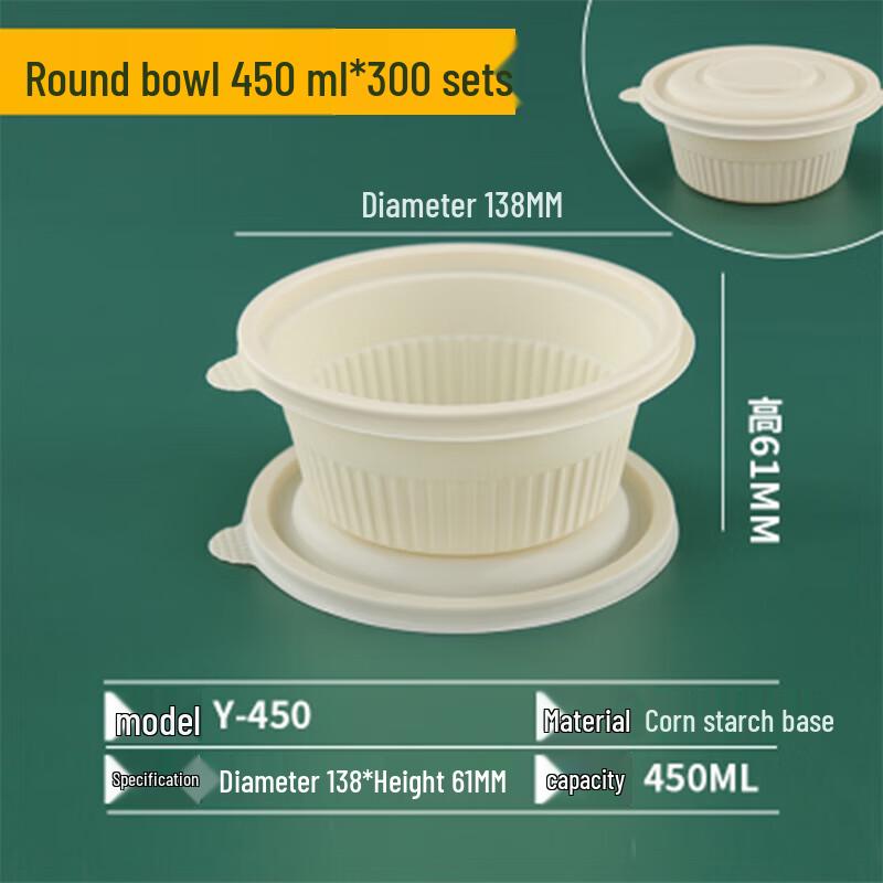 

YOHOYOMI Biodegradable Round Disposable Food Containers with Lids