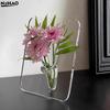 Frame Flower Vase - Clear Acrylic Vase For Flowers, Modern Art Vases For Home Decor, Decorative Vases For Desktops Bookshelf