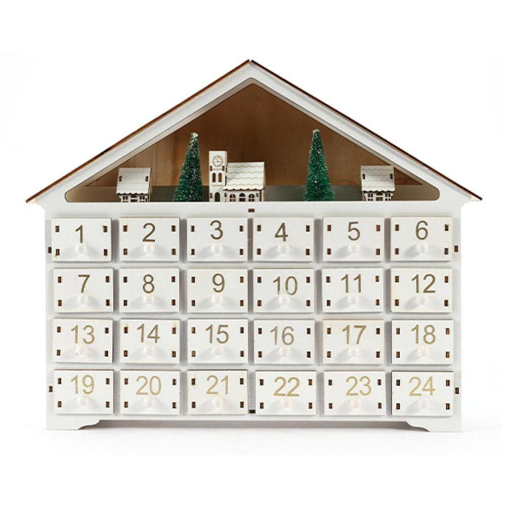 24 Days Countdown Christmas Advent Calendar Refillable Wood Christmas Calendar