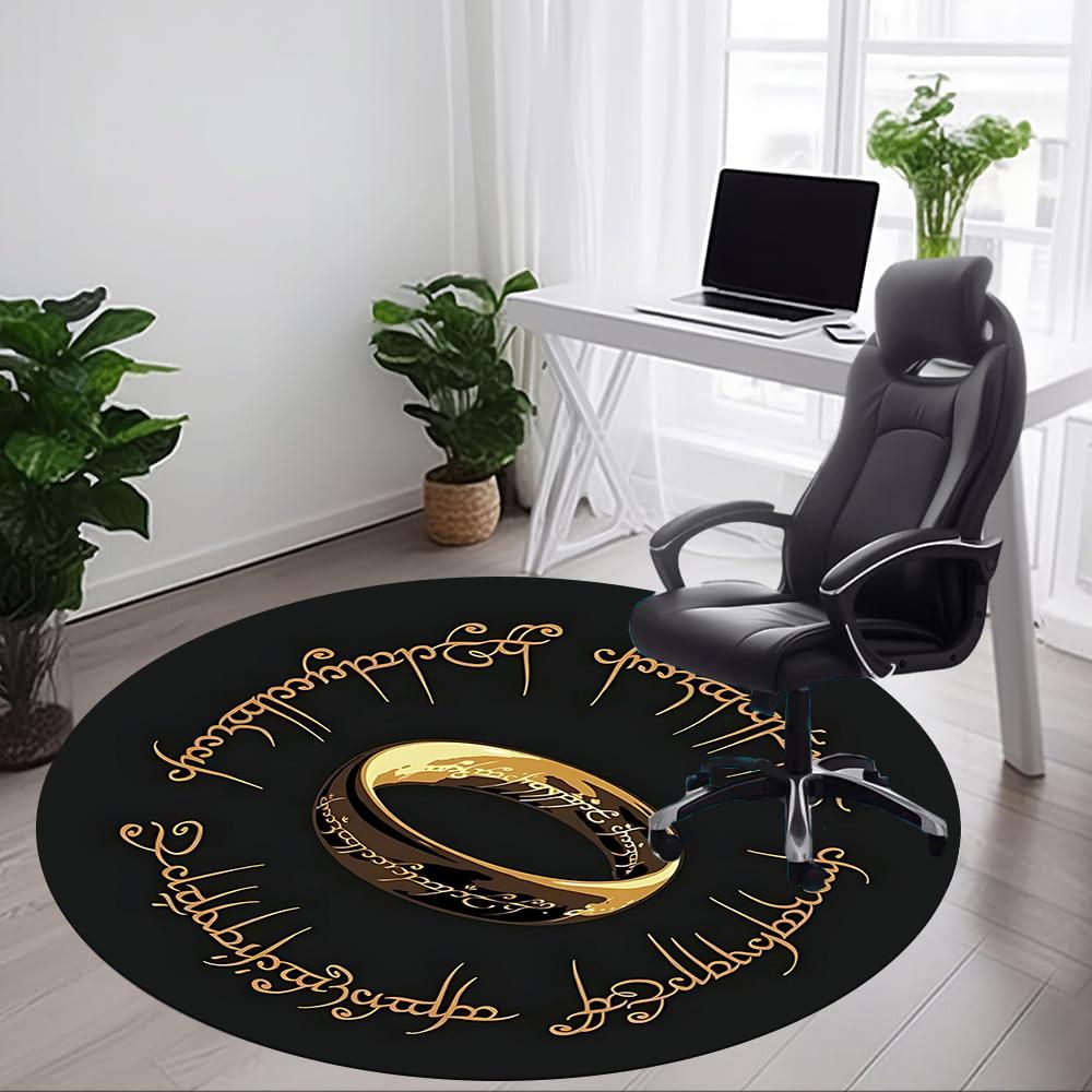 1pc Lord of the Rings Office Round Area Rug, Under Office Chairs Bedroom Living Room Home Decor a0926011