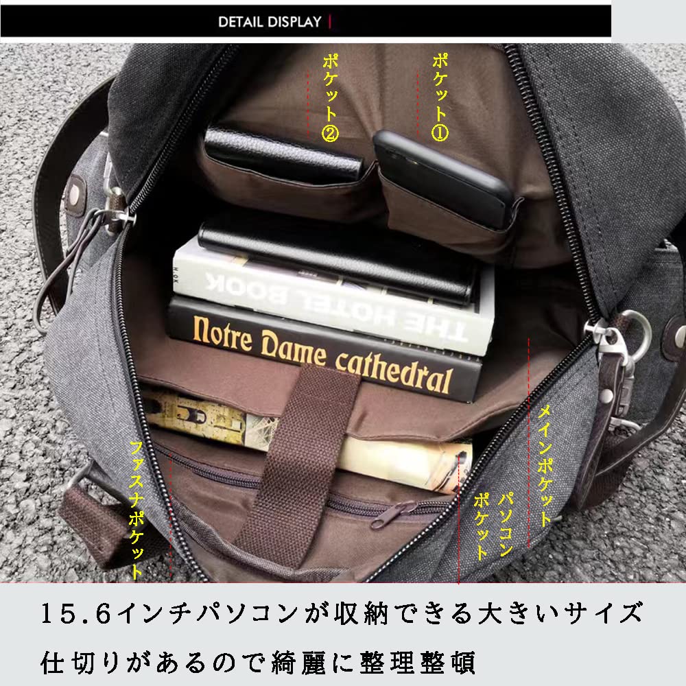 Boston Tote Shoulder Large Shoulder Crossbody Hand for Travel [LEOLEO] Bag, Canvas, Bag, Bag, Capacity, Multi-functional, Bag, Bag, Bag, Stylish, A4,