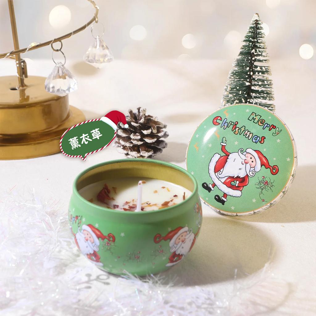 Christmas Creative Aromatherapy Candle: Large-bellied Jar, Home Fragrance, Birthday Gift, Round Small Iron Box, Souvenir Gift