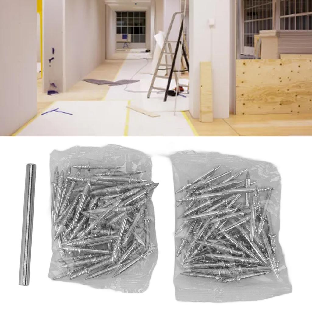 100pcs Double Skirting Thread Seamless Nail Secure Fixation Metal Double Ended Baseboard Nails