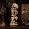 Halloween Table Ornaments Stacked Skull Heads Statue, Gothic Resin Figurine, See Speak Realistic Statue Hear No Evil Skulls Sculpture for Decoration
