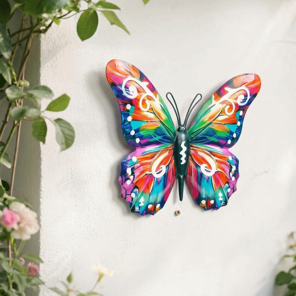 4 Pcs Metal Butterfly Wall Art Multifunctional Hanging Decoration Butterfly Wall Hanging Balcony