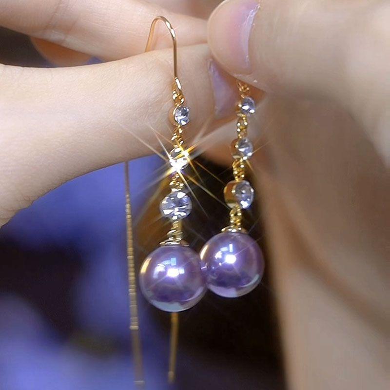 

Фиолетовые серьги-кисточки, легкие, роскошные, длинные серьги фиолетовый