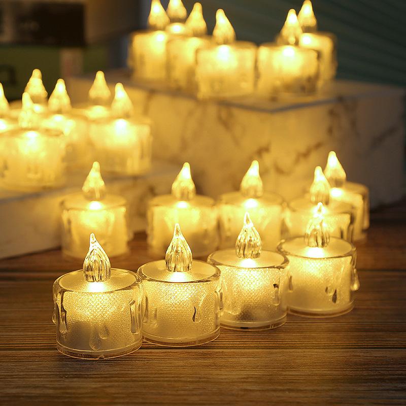 LED Flameless Pillar Candles Realistic Flickering Plastic Candle Night Light for Home Party Wedding Christmas Halloween Decor