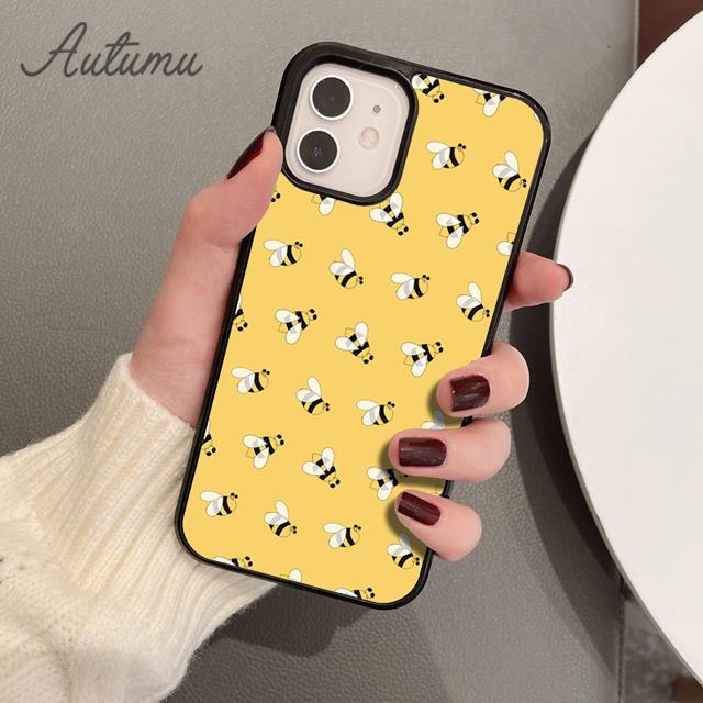 Bees Phone Case for iPhone 11 12 13 14 Pro Max Mini X XR XS SE 2020 5 6S 7 8 Plus Samsung Galaxy S21 S22 Cover Shell