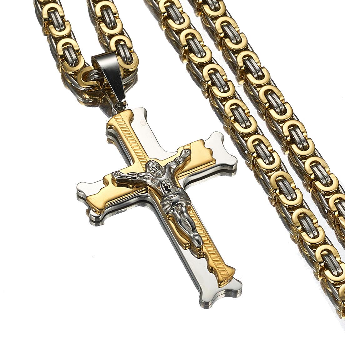 European and American Cross Trend Fashion Exquisite Men s Jewelry Necklace 2026 45cm золотой