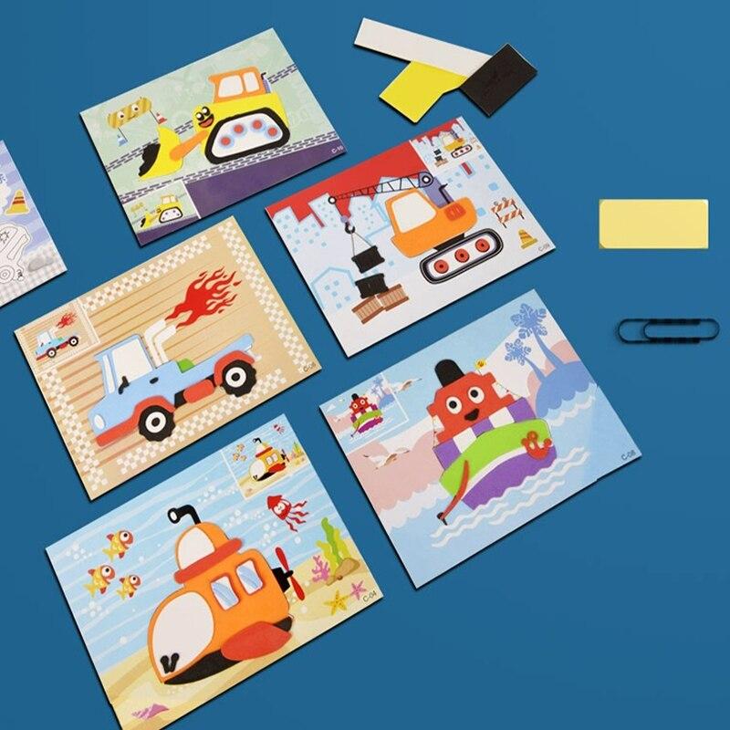 Non-Toxic 10 Pcs 3D Eva Foam Sticker Creative Art Craft Kit For Kids Children Diy Cartoon Animal Transportation Painting For Education