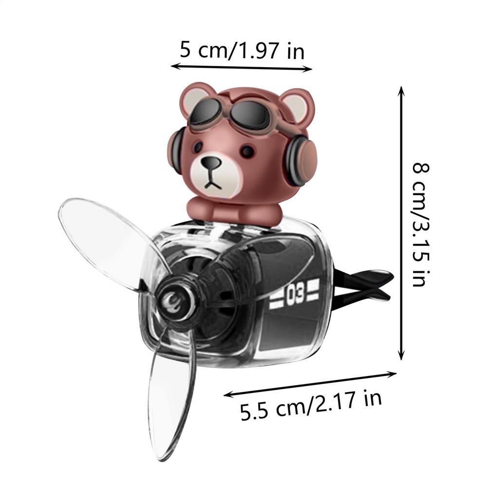 Cartoon Bear Pilot Car Fresheners Vent Clip Automotive Air Outlet Propeller Car Diffuser Outlet Fan Fragrance Fresheners