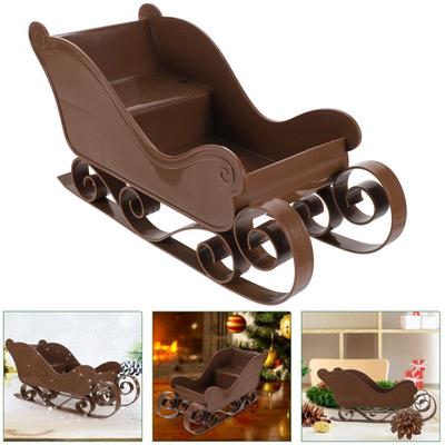 Multi-purpose DIY Christmas Sleigh Statue Cute Durable Christmas Santa Accessories Reusable Santa Claus Sled Figurine Desktop