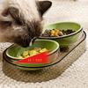 1pcs Elevated Dual Bowl Feeder for Cats & Small Dogs- Durable Plastic Raised Pet Feeding Station with Non-Slip Stand,Easy Feed