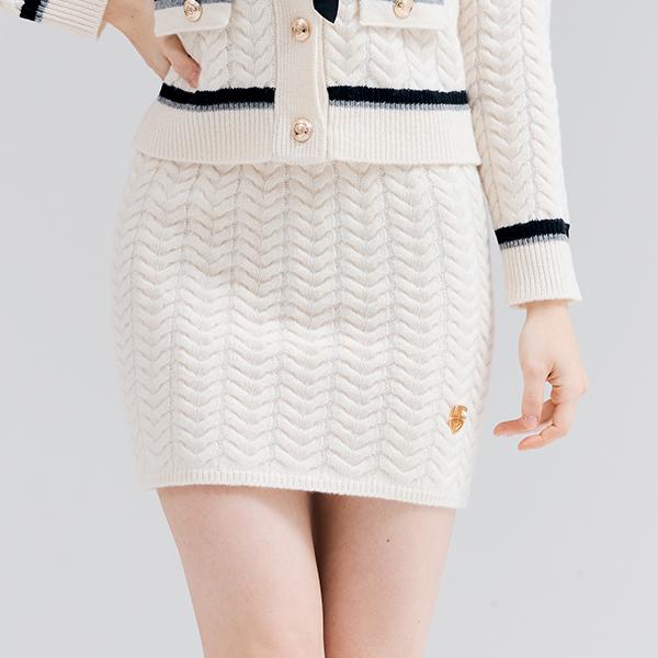 Henry Stuart Women'S Herringbone Formal Skirt Ivory