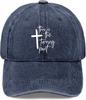 This Is The Turning Point Cross Graphic Washed Baseball Cap Distressed Casual Polyester Hat for Adults