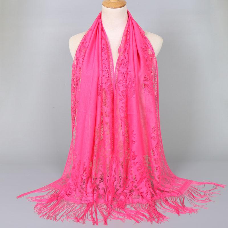 Embroidery Lace Woman'S Veils Church Tassel Long Shawls Hollow Out Muslim Woman Hijabs Elegant Party Shawl Scarves Maxi Wrap