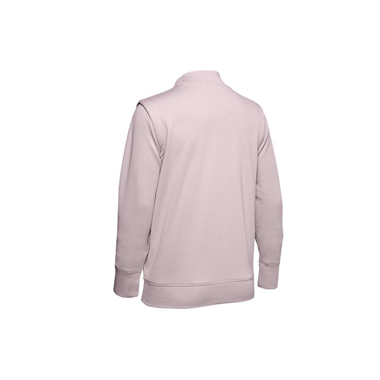 Under Armour Rival Terry Solid Stand Collar Sweatshirt Women Sweatshirt Pink 1355528-667