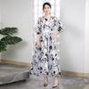2025 Women's Plus Size Evening Banquet Dress - Slimming, Elegant, and Versatile Printed Design
