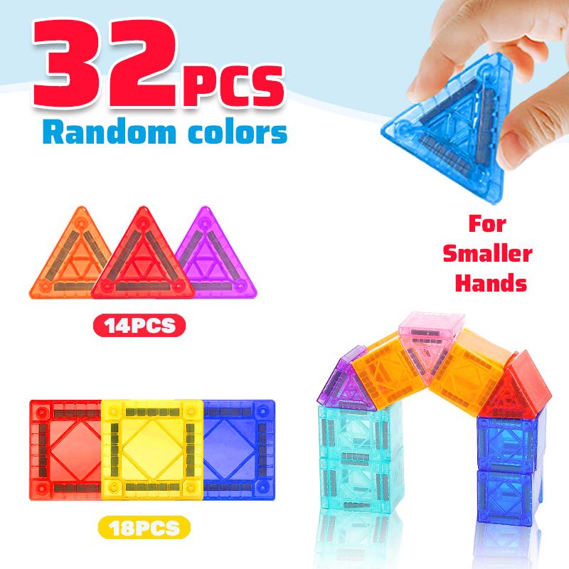 

Magnetic Building Blocks Construction Sets For Kids Boys Girls DIY Montessori Educational Toys Gift 32/66/96/136PCS